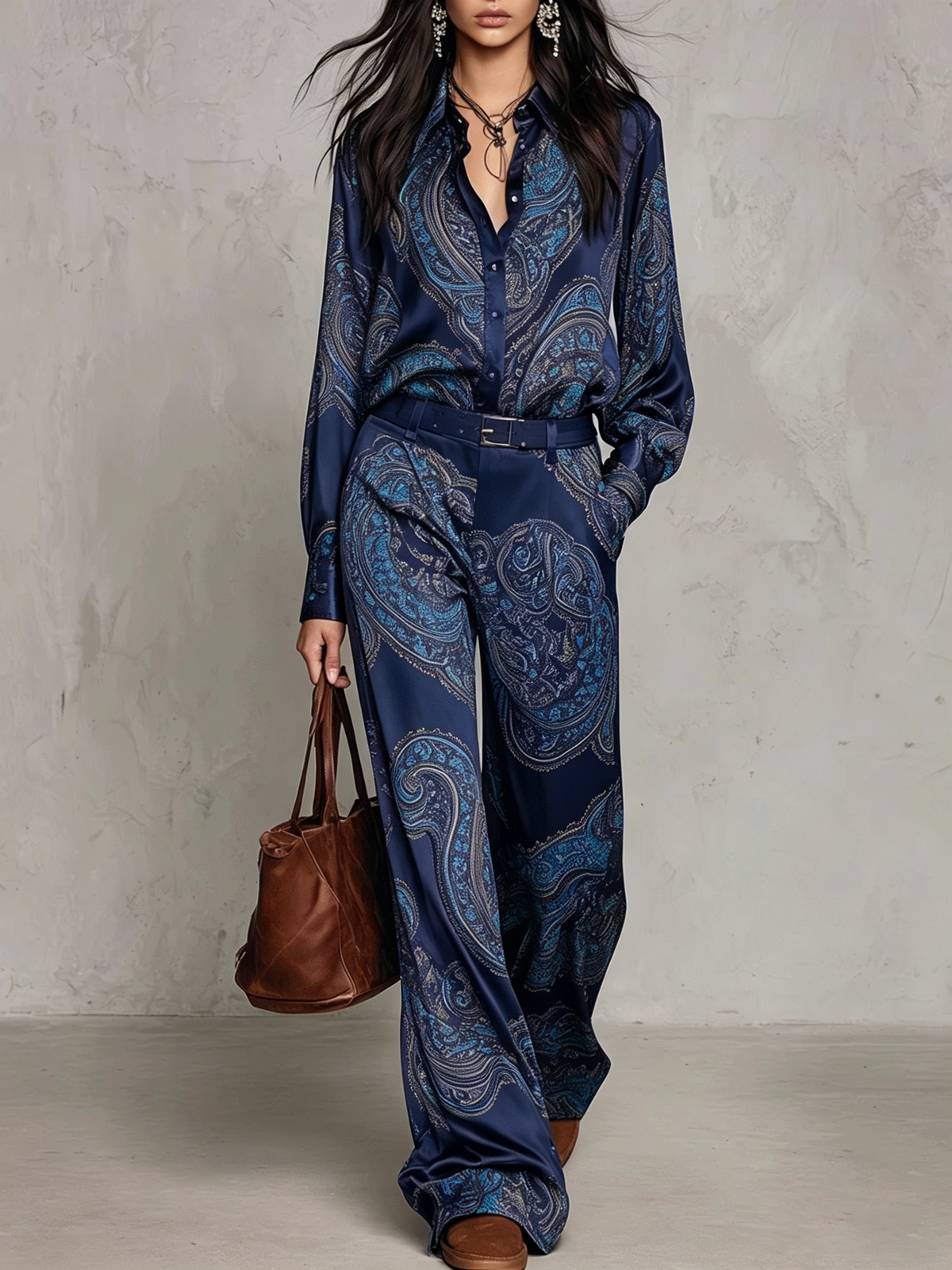 Valentina™ | Ensemble Paisley et Pantalons à Jambes Larges