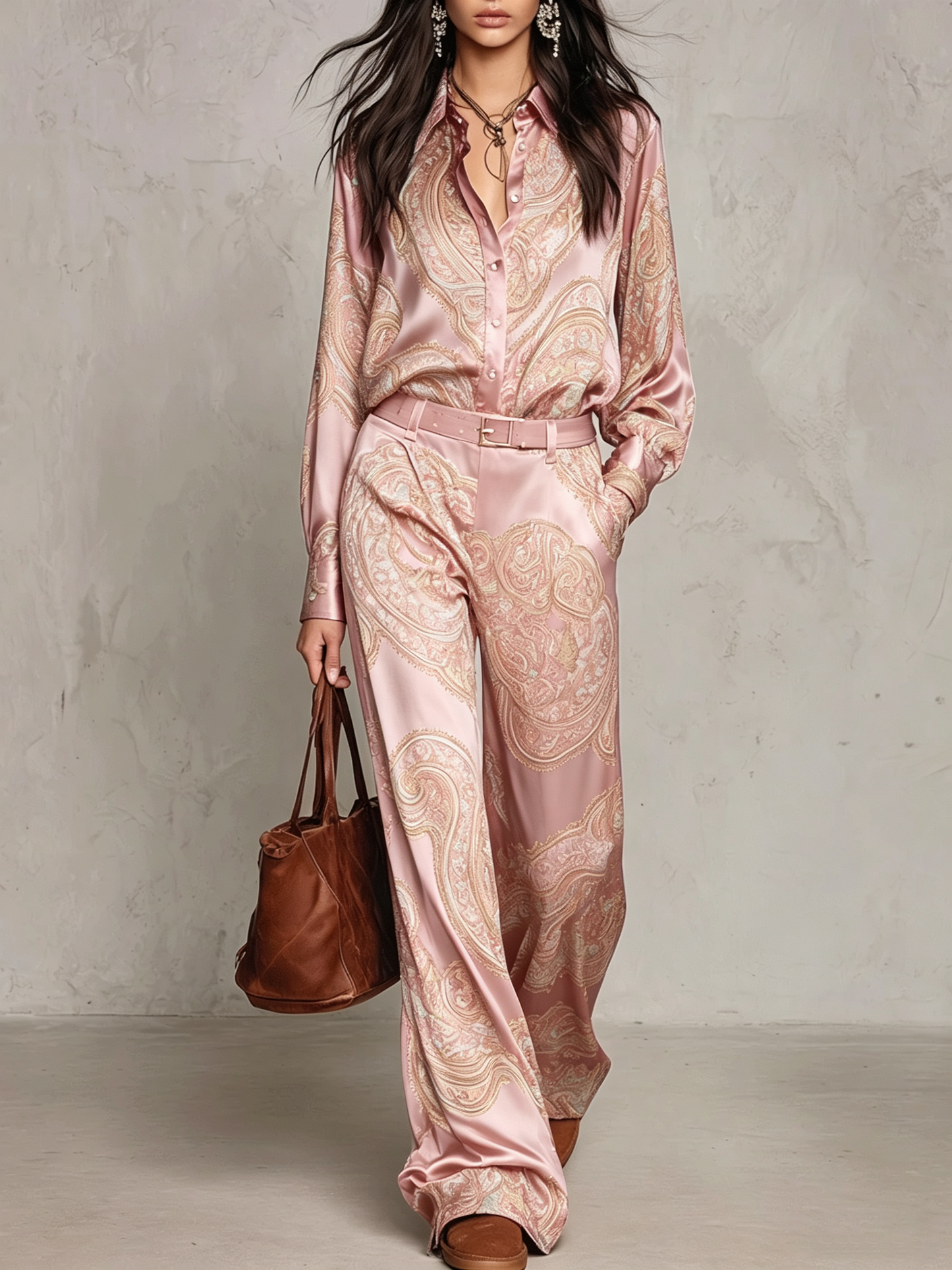 Valentina™ | Ensemble Paisley et Pantalons à Jambes Larges
