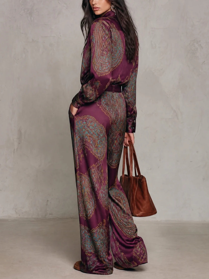 Valentina™ | Ensemble Paisley et Pantalons à Jambes Larges