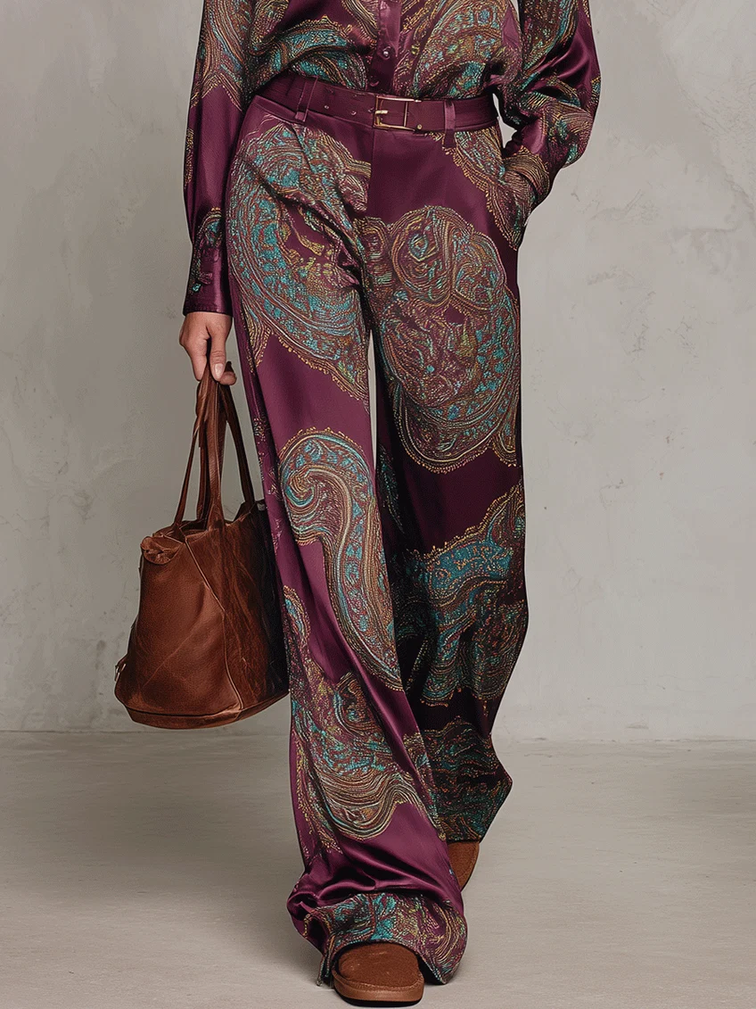 Valentina™ | Ensemble Paisley et Pantalons à Jambes Larges