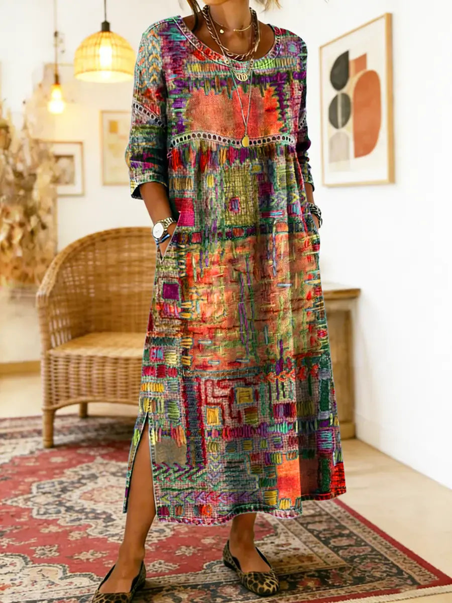 MANUELA | ROBE AVEC IMPRIMÉ ETHNIQUE