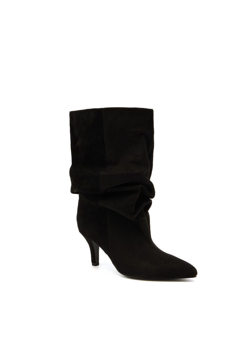 Bottines slouchy suède LUCY - Noir