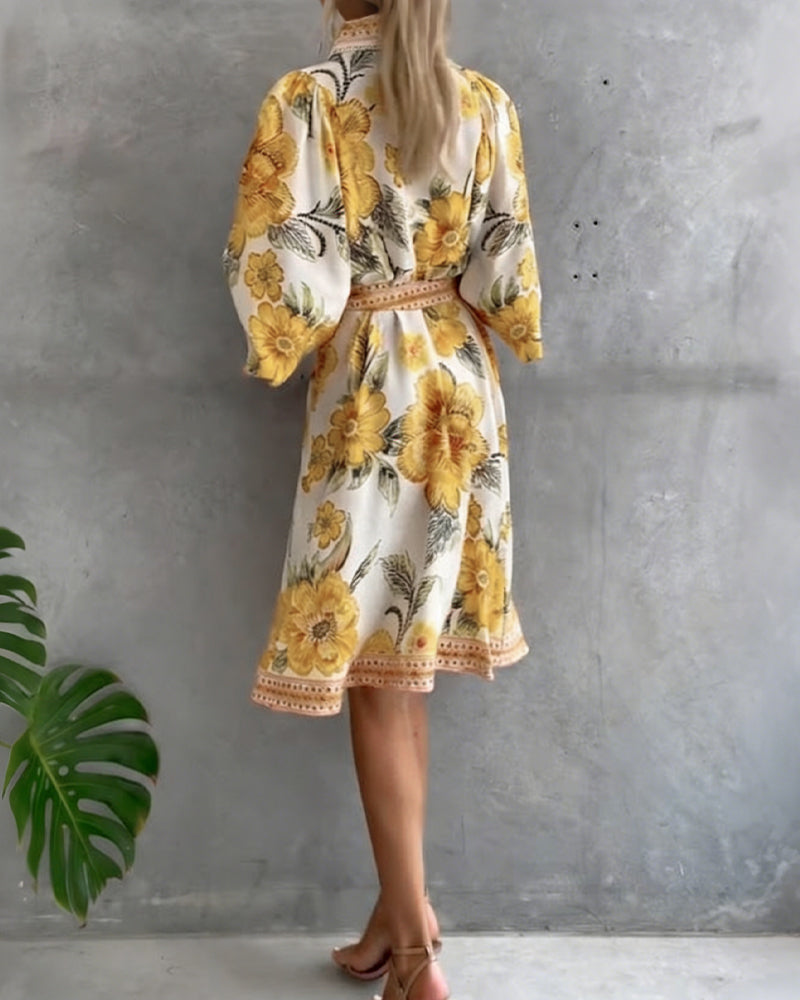 Robe Chiara | Élégance Naturelle et Imprimé de Saison