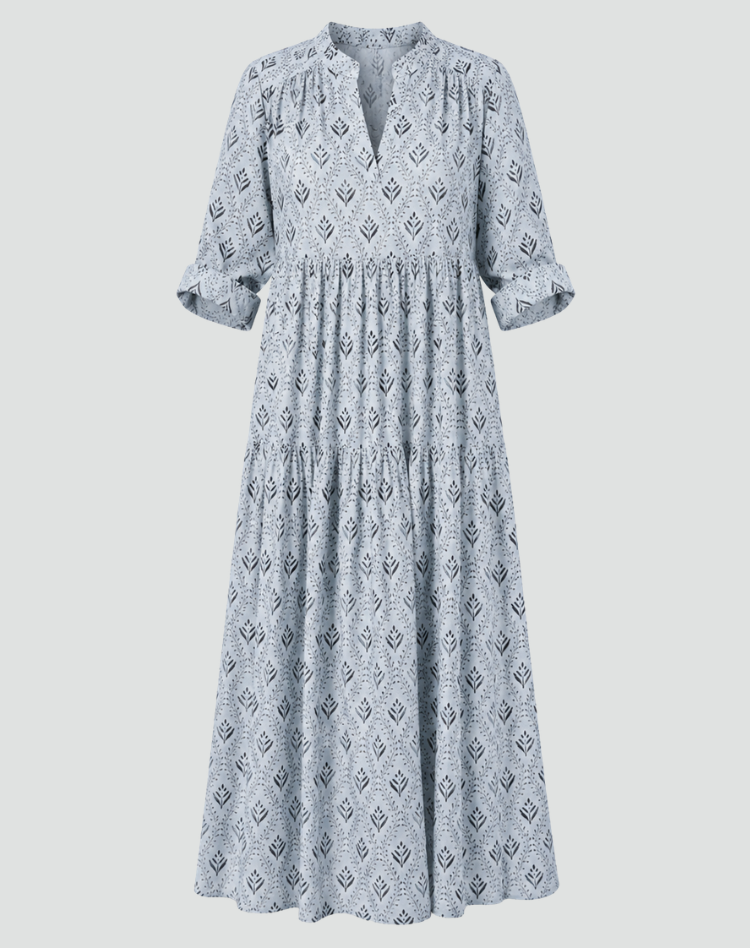 Maria | Robe longue d'été au charme vintage avec imprimé
