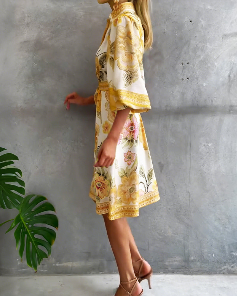 Robe Chiara | Élégance Naturelle et Imprimé de Saison