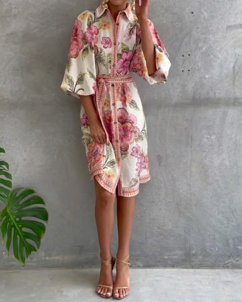 Robe Chiara | Élégance Naturelle et Imprimé de Saison