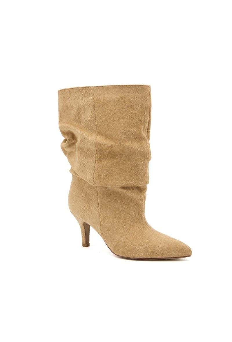 Bottines slouchy suède LUCY - Taupe
