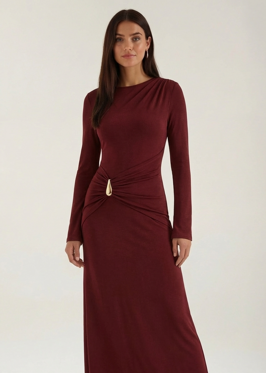 Renee | Robe Longue Intemporelle à Manches Longues