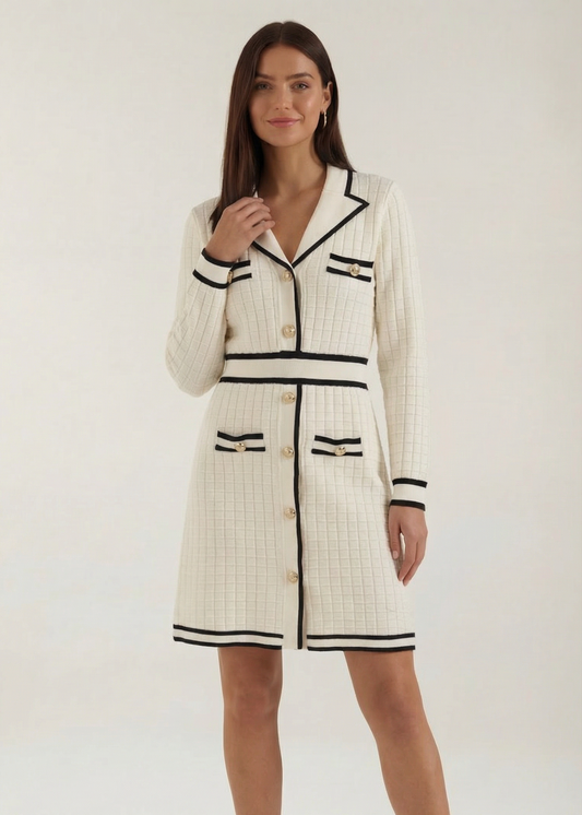 Tracy | Mini Robe avec Bordures Contrastées et Coupe Moderne