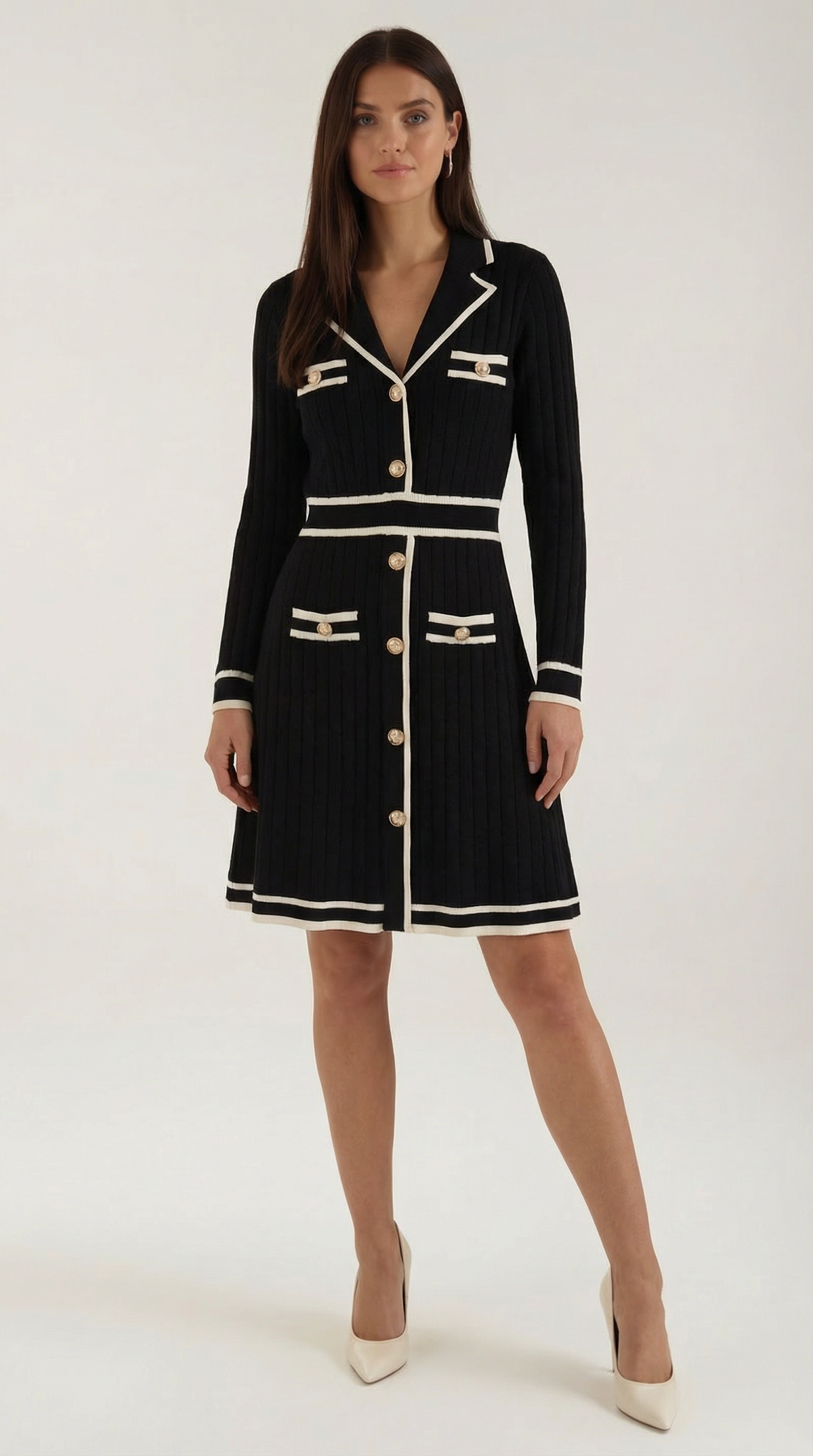 Tracy | Mini Robe avec Bordures Contrastées et Coupe Moderne