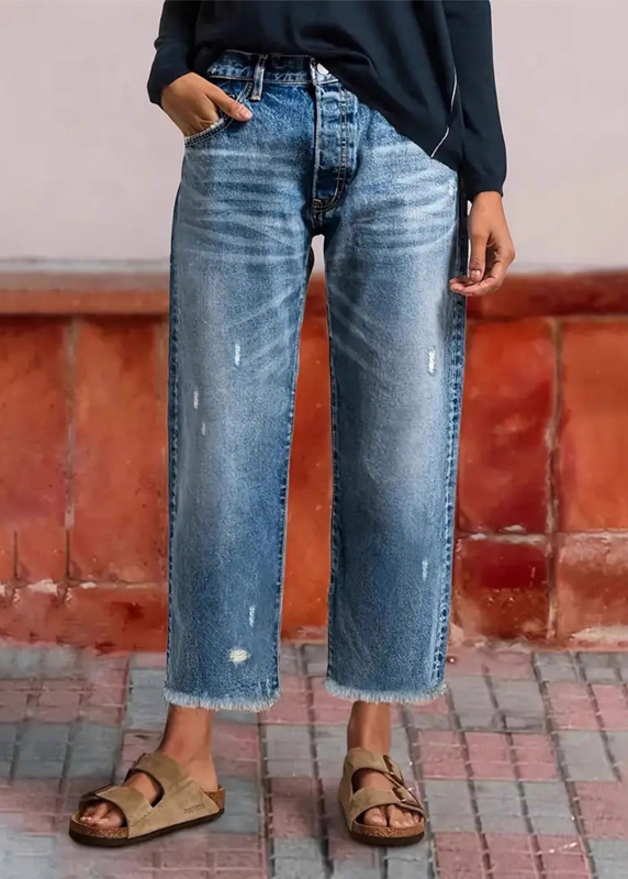 Lola · Jeans droits courts rétro pour femme