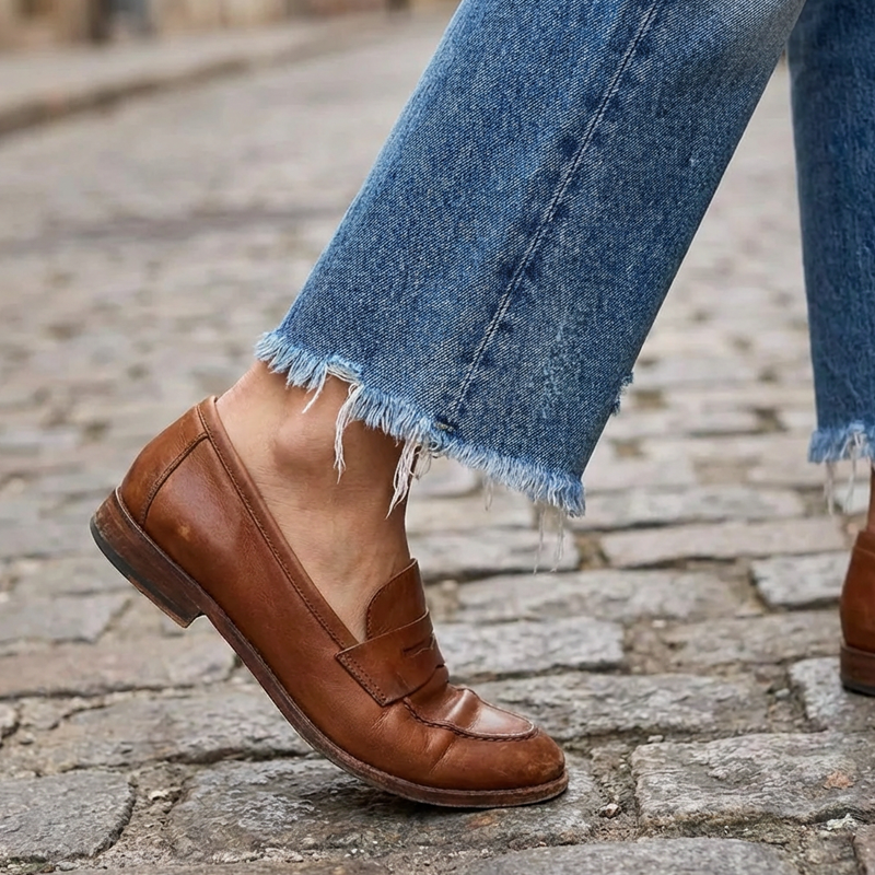 Lola · Jeans droits courts rétro pour femme