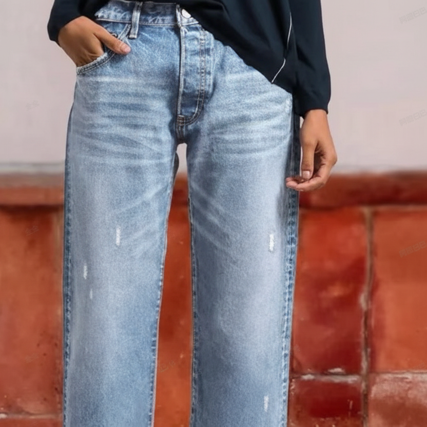 Lola · Jeans droits courts rétro pour femme