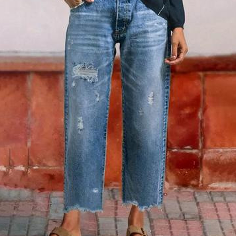 Lola · Jeans droits courts rétro pour femme
